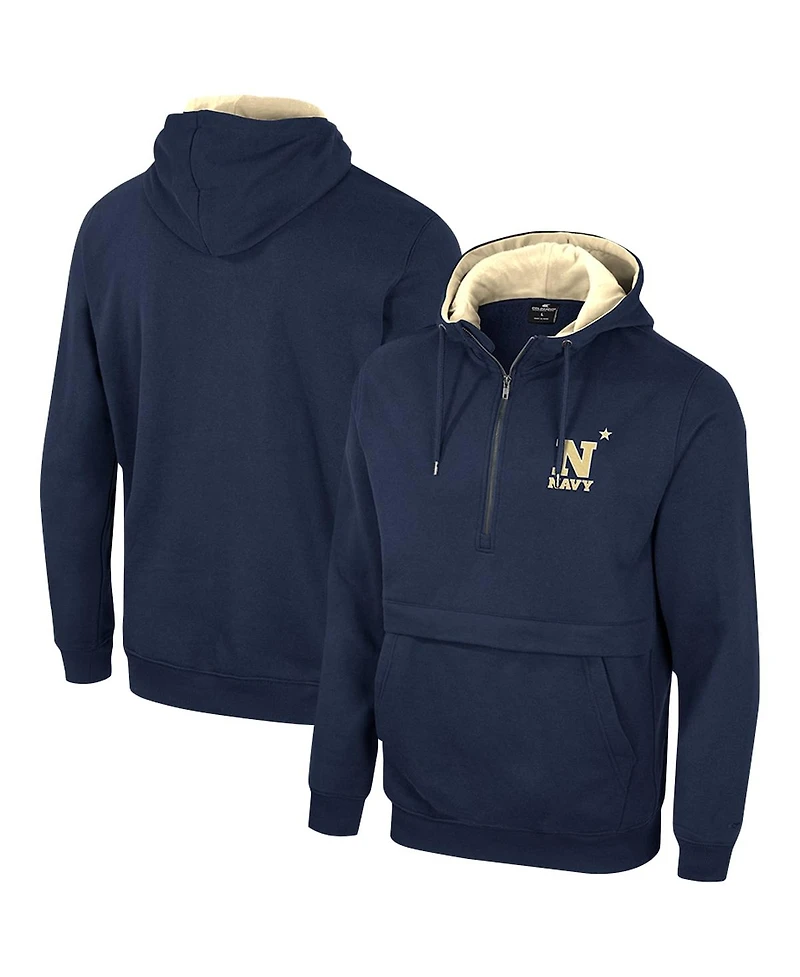 Men's Colosseum Navy Midshipmen Half-Zip Hoodie