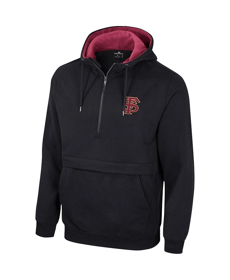 Men's Colosseum Black Florida State Seminoles Half-Zip Hoodie