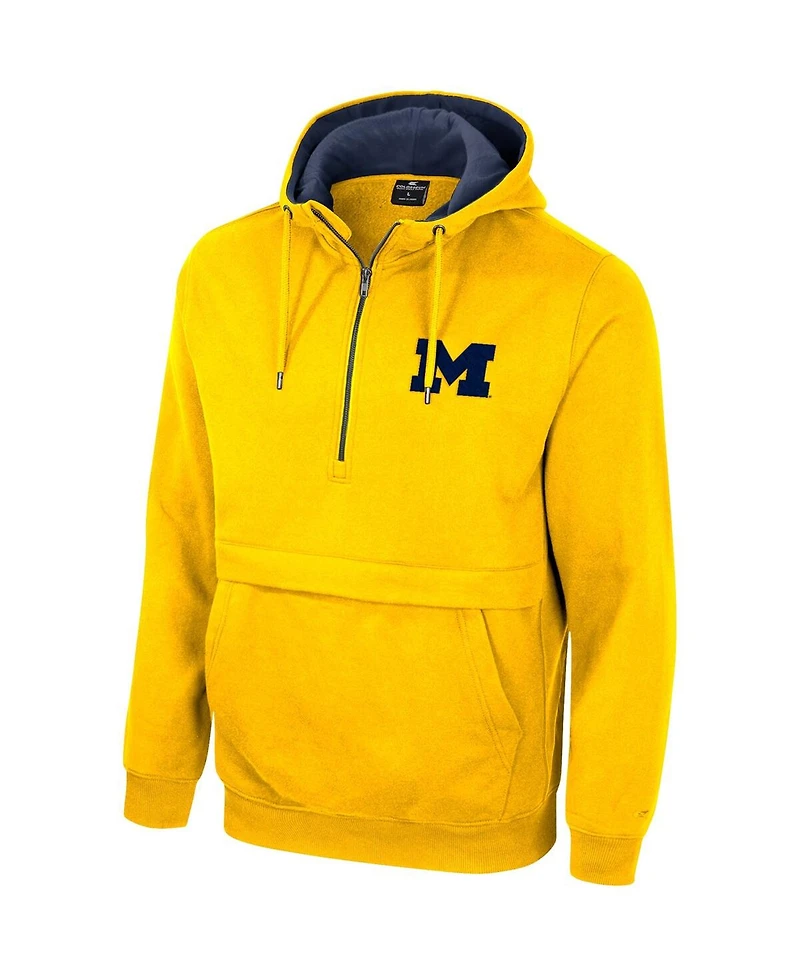 Men's Colosseum Maize Michigan Wolverines Half-Zip Hoodie