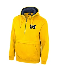 Men's Colosseum Maize Michigan Wolverines Half-Zip Hoodie