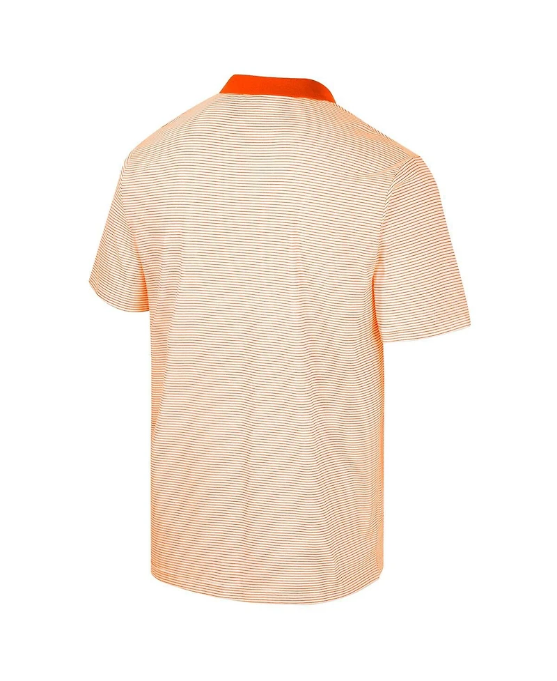 Men's Colosseum White, Orange Oregon State Beavers Print Stripe Polo Shirt