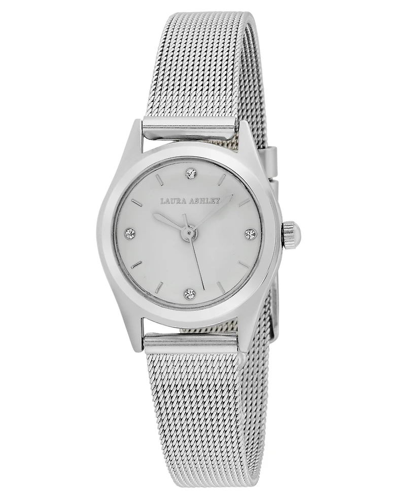 Laura Ashley Women's Quartz Ez Reader Silver-Tone Alloy Watch 24mm