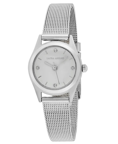 Laura Ashley Women's Quartz Ez Reader Silver-Tone Alloy Watch 24mm