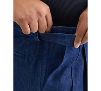 Haggar Men's Big & Tall Stretch Denim Classic-Fit Pleated Pants