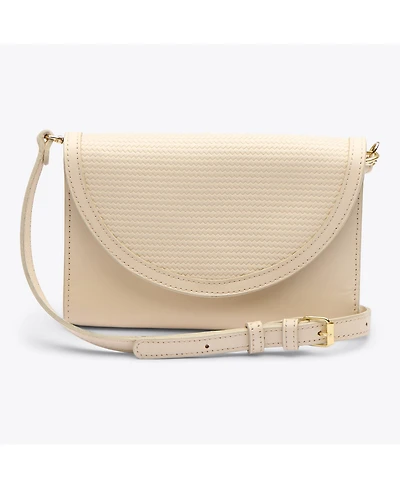 Cleo Convertible Crossbody Clutch Woven Bone