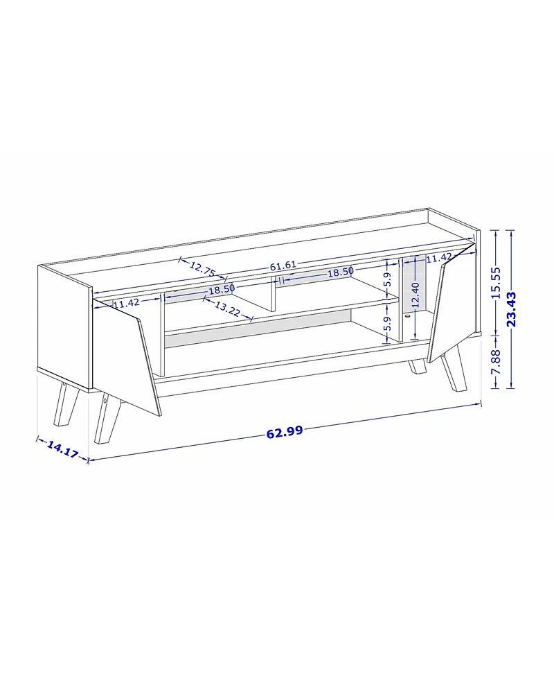 Manhattan Comfort Marcus 62.99" 5-Shelf Tv Stand Fits TVs up to 65"