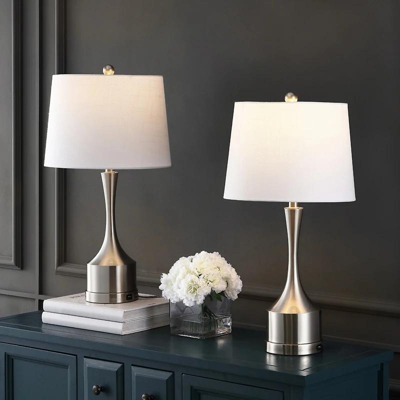 Cooper Classic French Country Iron Led Table Lamp with Usb Charging Port (Set of 2)