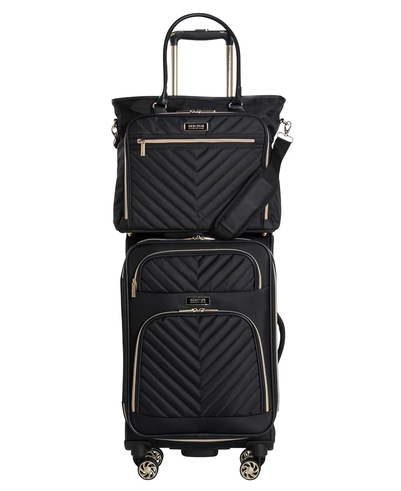 Chelsea Softside Chevron Expandable 2pc 20" Carry-On Luggage + Matching 15" Laptop Tote Set