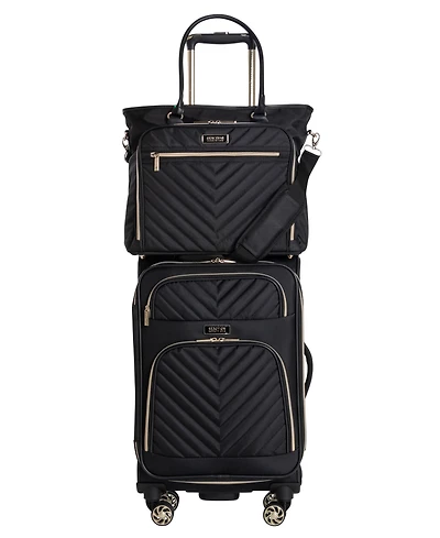 Chelsea Softside Chevron Expandable 2pc 20" Carry-On Luggage + Matching 15" Laptop Tote Set