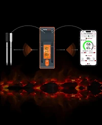 ThermoPro Pack of 1 Twin TempSpike 500' Truly Wireless Meat Thermometer with 2 Meat Probes