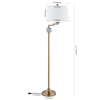 Jonathan Y Aveiro Classic Midcentury Iron Led Floor Lamp