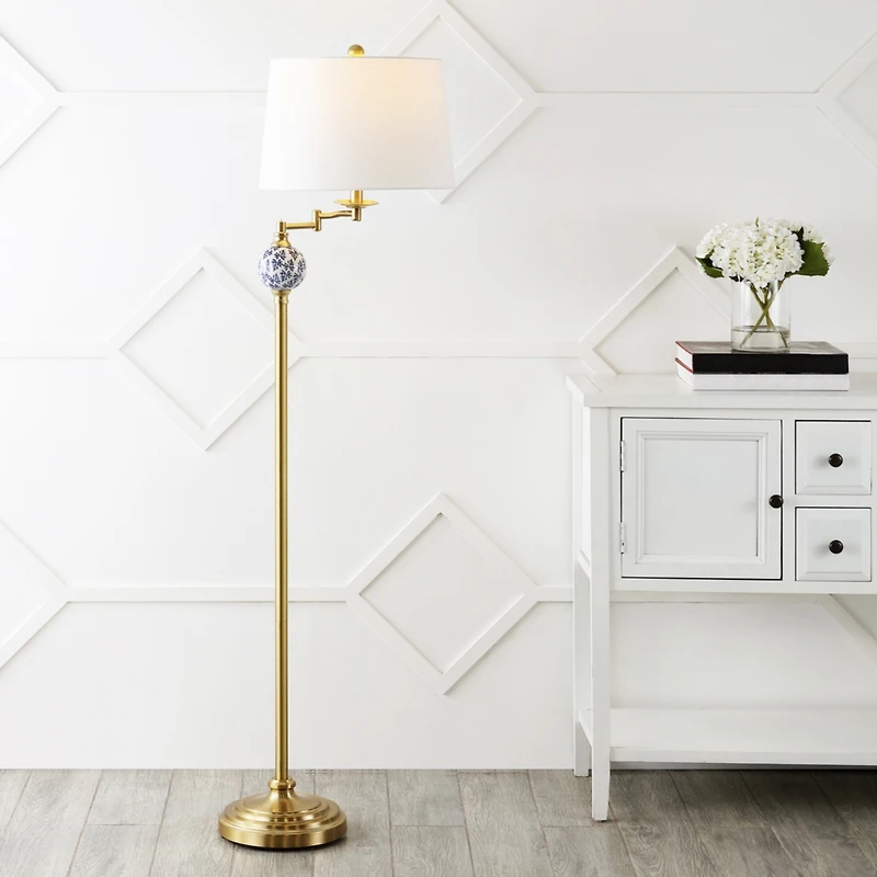Jonathan Y Aveiro Classic Midcentury Iron Led Floor Lamp