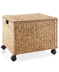 Casafield Rolling Filing Cabinet, Water Hyacinth Hanging File Folder Organizer, Home Office Storage