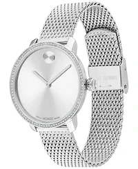 Movado Women's Swiss Bold Shimmer Stainless Steel Mesh Bracelet Watch 34mm
