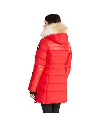 Pajar Women's Women's Alia Mixed Media Quilted Parka with Detachable Hood and Faux Fur Trim