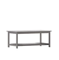 Riviera All-Weather Poly Resin Wood Two Tiered Adirondack Slatted Coffee Conversation Table