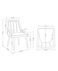Manhattan Comfort Eda 2-Piece Upholstered Dining Chair Set