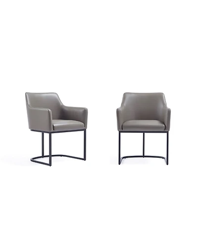 Manhattan Comfort Serena 2-Piece Leatherette Upholstered Dining Armchair Set