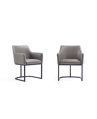 Manhattan Comfort Serena 2-Piece Leatherette Upholstered Dining Armchair Set