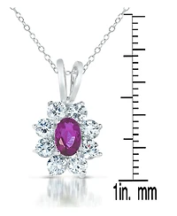 Sterling Silver Flower Shape Cubic Zirconia Drop Pendant