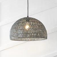 Campana Bohemian Modern Woven Rattan iron Led Pendant