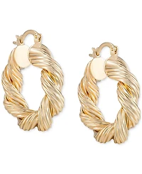 Ettika 18K Gold Modern Day Twist Women's Hoop Earrings