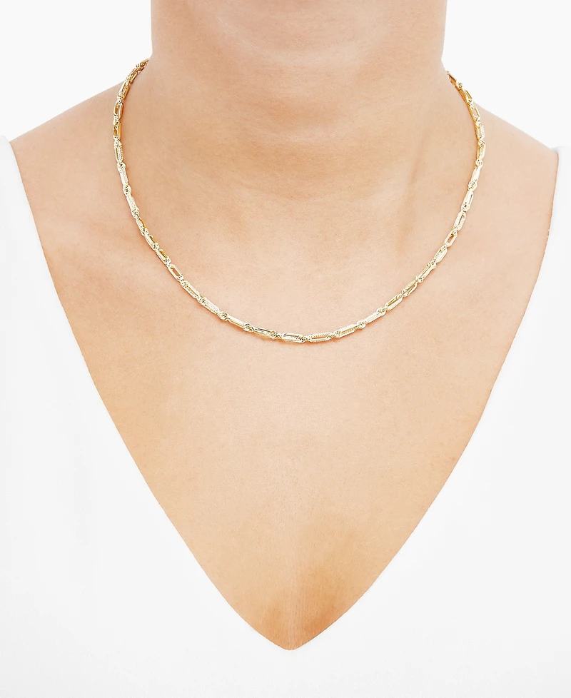 Polished Double Link Chain Necklace in 14k Yellow Gold, 18"