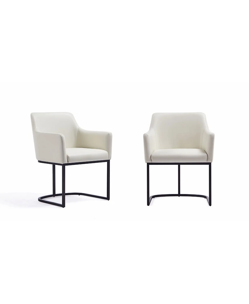 Manhattan Comfort Serena 2-Piece Leatherette Upholstered Dining Armchair Set