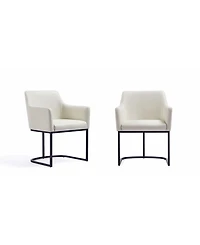 Manhattan Comfort Serena 2-Piece Leatherette Upholstered Dining Armchair Set