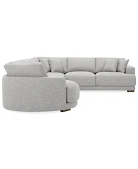 Closeout! Vasher 166" 4-Pc. Fabric Sectional Sofa with Cuddler, Created for Macy's