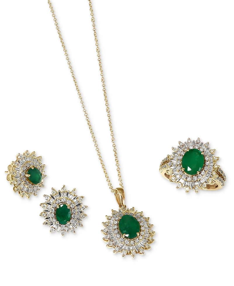 Effy Ruby (1-7/8 ct. t.w.) & Diamond (1/4 Halo Statement Ring 14k White Gold (Also Sapphire and Emerald)