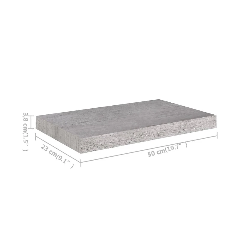 Floating Wall Shelves 4 pcs Concrete Gray 19.7"x9.1"x1.5" Mdf