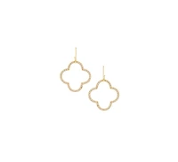 Cubic Zirconia Encrusted Clover Dangle Earrings