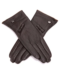 Women's Bow and Stitch Touchscreen Sheepskin Gloves