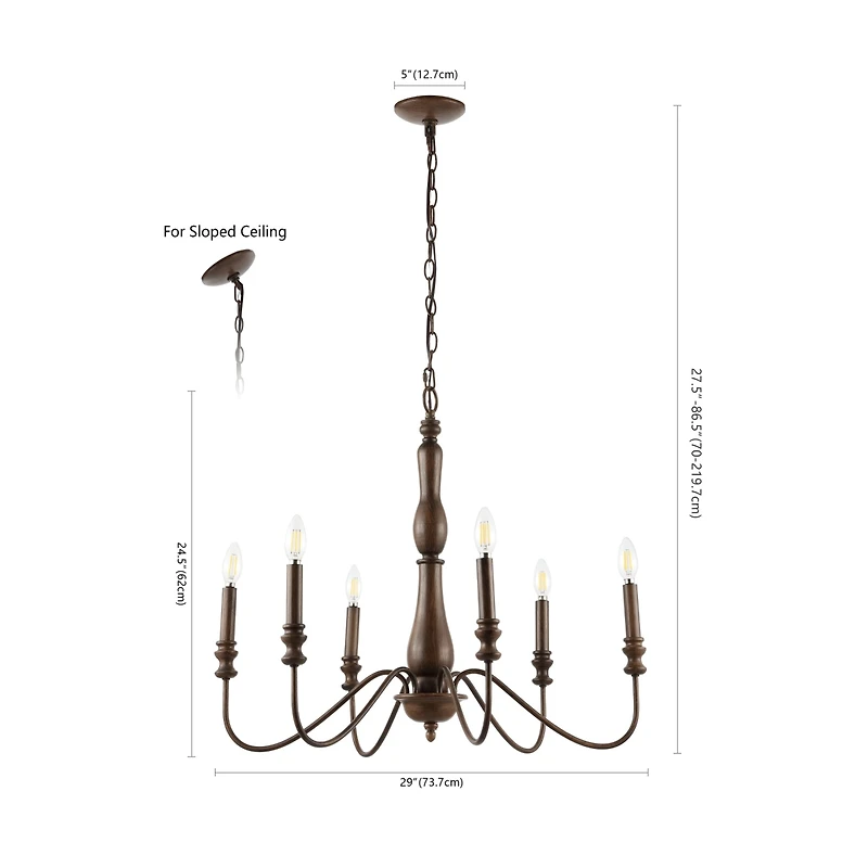 Jonathan Y Victoria Rustic Midcentury Iron Led Chandelier