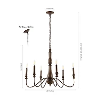 Jonathan Y Victoria Rustic Midcentury Iron Led Chandelier