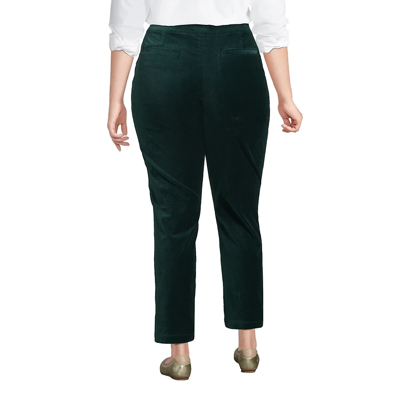 Lands' End Plus Velvet High Rise Pintuck Pencil Ankle Pants