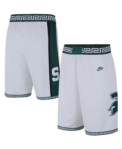 Men's Nike White Michigan State Spartans Limited Retro Basketball Shorts