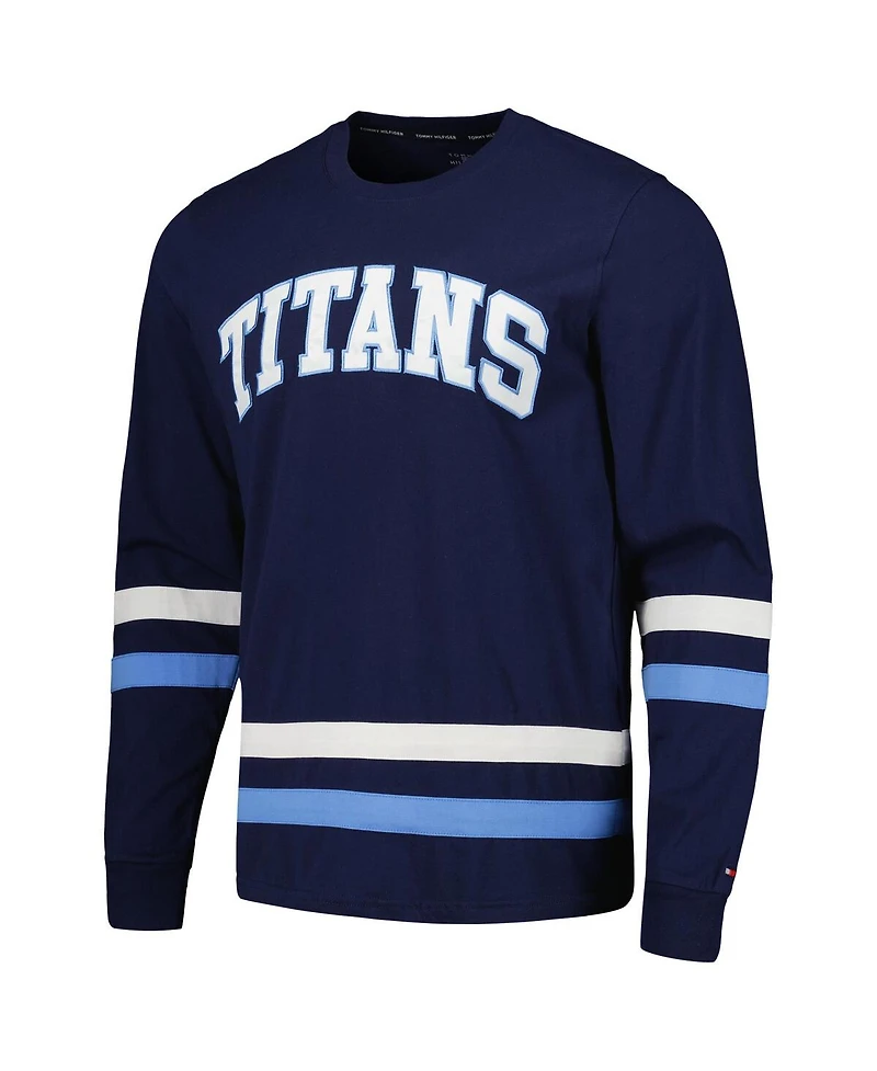 Men's Tommy Hilfiger Navy, Light Blue Tennessee Titans Nolan Long Sleeve T-shirt