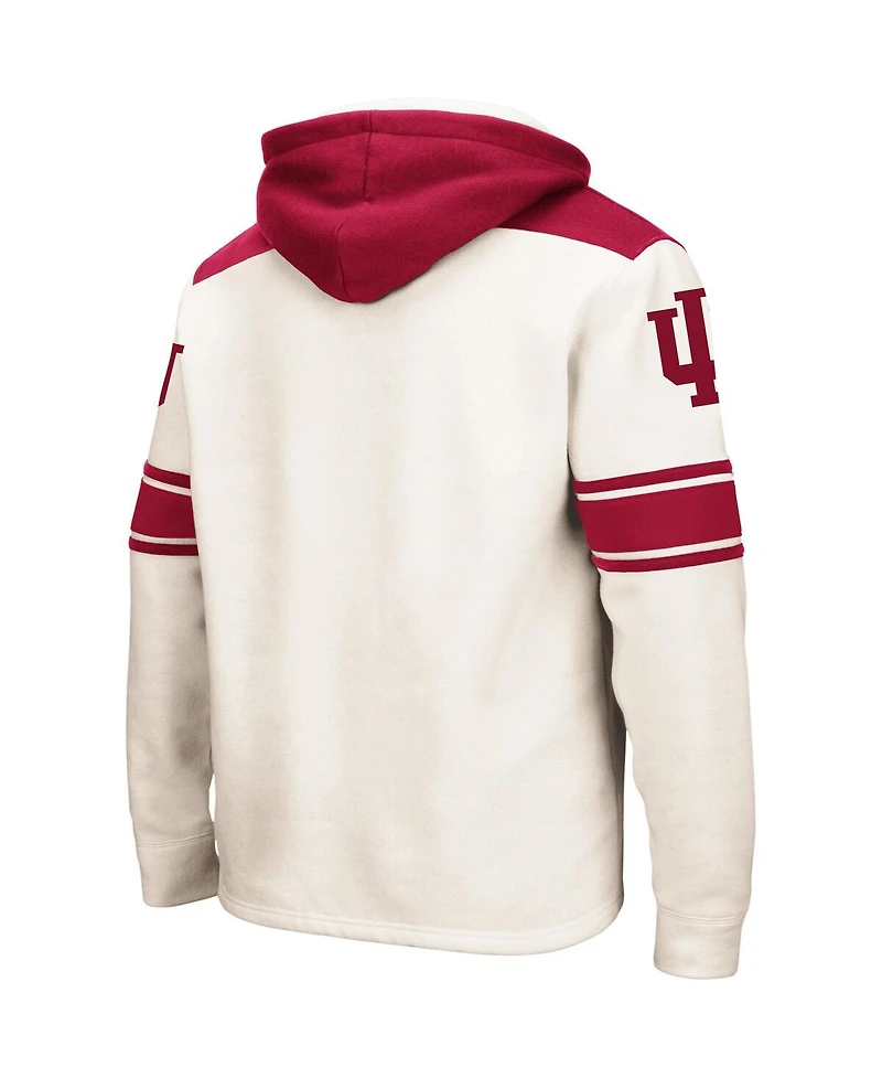 Men's Colosseum Cream Indiana Hoosiers 2.0 Lace-Up Pullover Hoodie