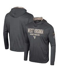 Men's Colosseum Charcoal West Virginia Mountaineers Oht Military-Inspired Appreciation Long Sleeve Hoodie T-shirt