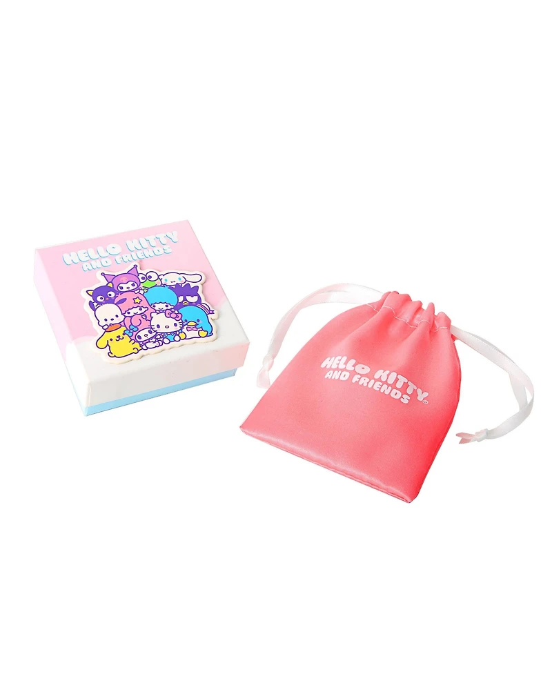 Sanrio Womens Hello Kitty and Friends Silver Plated and Enamel Stud Earrings - My Melody, Officially Licensed