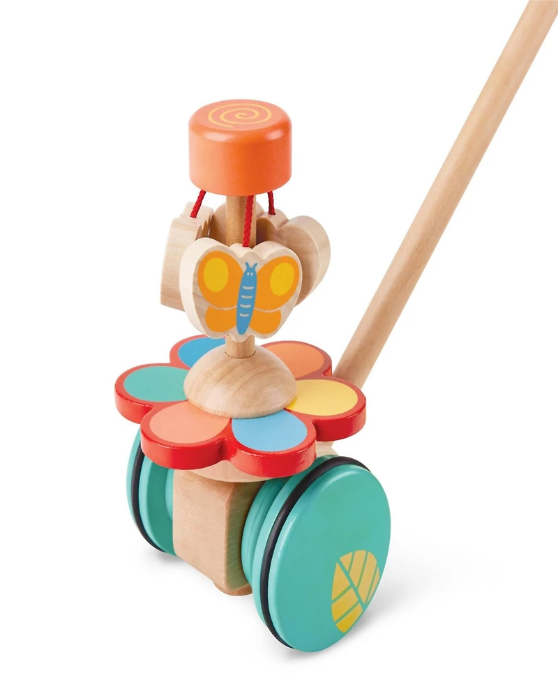 Hape Wooden Push Pull Dancing Butterflies Toddler Toy