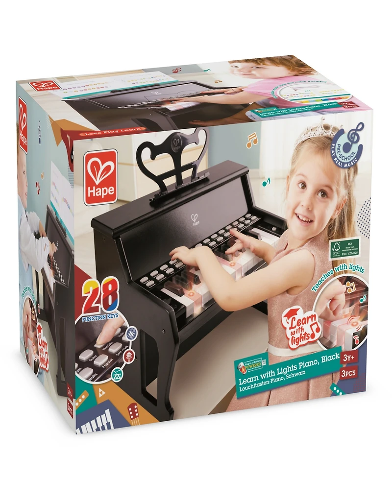 Hape Learn with Lights Black Electronic Piano