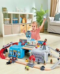 Hape Super Cityscape Transport Bucket Train Set - 80 Pcs