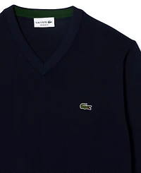 Lacoste Men's Regular-Fit Solid V-Neck Sweater 