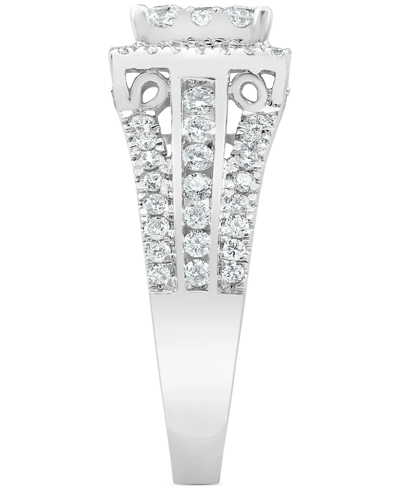Diamond Halo Cluster Engagement Ring (1-1/2 ct. t.w.) in 14k White Gold