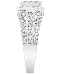 Diamond Halo Cluster Engagement Ring (1-1/2 ct. t.w.) in 14k White Gold