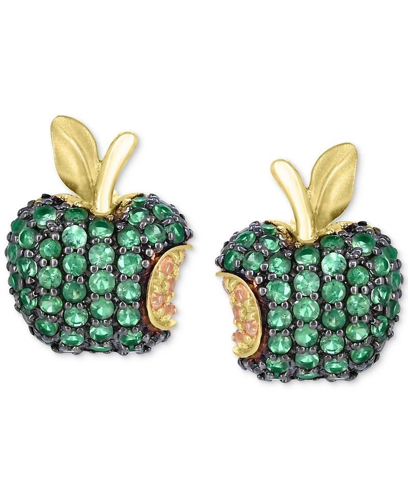 Tsavorite (2 ct. t.w.) and Yellow Sapphire (1/4 ct. t.w..) Apple Earrings in 14K Gold
