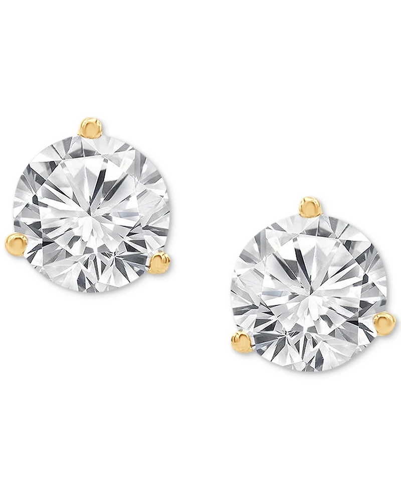 Diamond Three Prong Stud Earrings (1 ct. t.w.) 14k White Gold